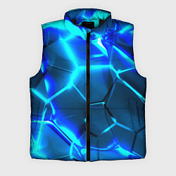 Мужской жилет Неоновые холодные голубые плиты в разломе