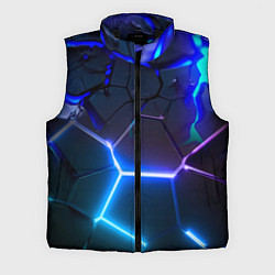 Мужской жилет Микс из разломленных плит и неоновое свечения, цвет: 3D-черный