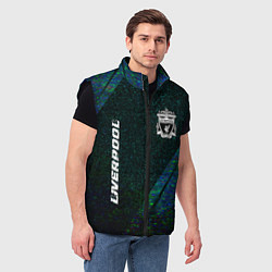 Мужской жилет Liverpool glitch blue, цвет: 3D-черный — фото 2