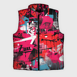 Мужской жилет Красное граффити, цвет: 3D-светло-серый