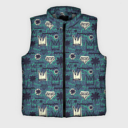 Мужской жилет Граффити корона с бриллиантами, цвет: 3D-светло-серый