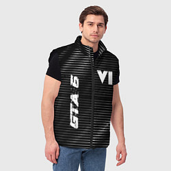 Мужской жилет GTA 6 metal game lines, цвет: 3D-черный — фото 2