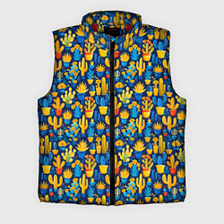 Мужской жилет Кактусы разноцветный мексиканский яркий узор, цвет: 3D-красный