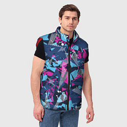Мужской жилет Яркий абстрактный узор для спорта, цвет: 3D-красный — фото 2