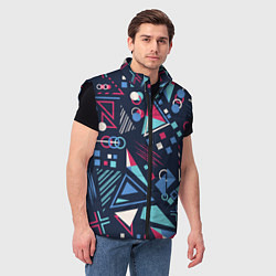 Мужской жилет Яркий абстрактный узор для спорта, цвет: 3D-черный — фото 2