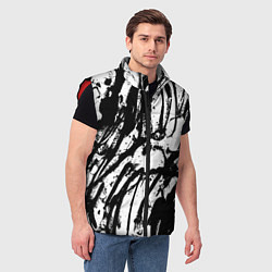 Мужской жилет Чёрно-белая абстракция: нейросеть, цвет: 3D-красный — фото 2