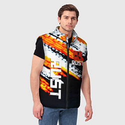 Мужской жилет RUST краски текстура абстрактная, цвет: 3D-черный — фото 2