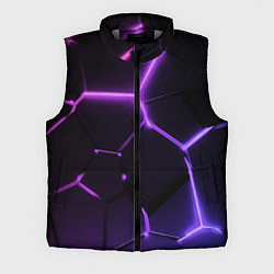 Мужской жилет Темные фиолетовые неоновые плиты в разломе