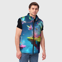 Мужской жилет Космическая фантазия - нейросеть, цвет: 3D-черный — фото 2