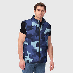 Мужской жилет Пиксельный камуфляж текстура, цвет: 3D-черный — фото 2