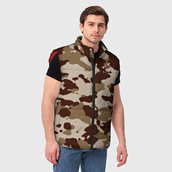 Мужской жилет Коричневый камуфляж текстура, цвет: 3D-красный — фото 2