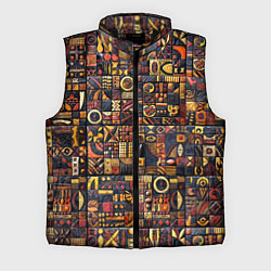 Мужской жилет Африканский орнамент резьба по дереву, цвет: 3D-черный
