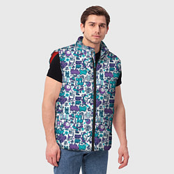 Мужской жилет Граффити крючок и петля, цвет: 3D-красный — фото 2