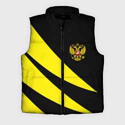 Мужской жилет Россия текстура жёлтый, цвет: 3D-черный