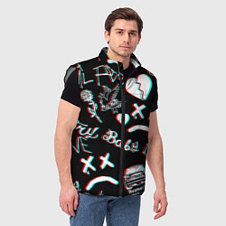 Мужской жилет Lil Peep logo glitch, цвет: 3D-светло-серый — фото 2