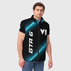 Мужской жилет GTA 6 неоновые лампы, цвет: 3D-черный — фото 2