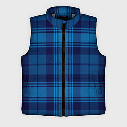 Мужской жилет Синяя клетка, цвет: 3D-светло-серый