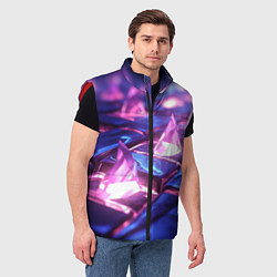 Мужской жилет Абстракция из блестящих камней и плит, цвет: 3D-красный — фото 2
