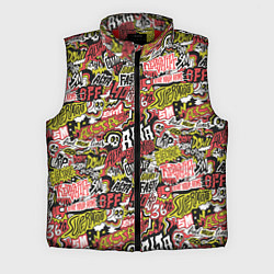 Мужской жилет Супер мото паттерн с надписями и черепками, цвет: 3D-красный