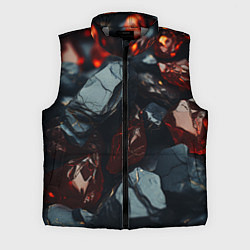 Мужской жилет Темные блестящие абстрактные камни, цвет: 3D-светло-серый