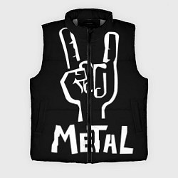Мужской жилет Мeталл коза жест на чёрном