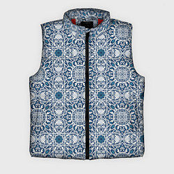 Мужской жилет Геометрический узор бело-синий, цвет: 3D-красный