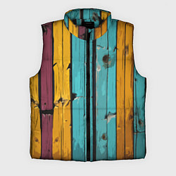 Мужской жилет Цветные доски, цвет: 3D-черный