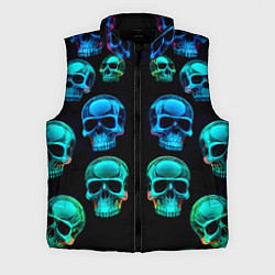 Мужской жилет Neon skulls - ai art pattern, цвет: 3D-черный