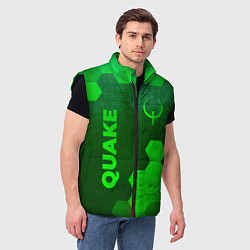 Мужской жилет Quake - green gradient вертикально, цвет: 3D-черный — фото 2