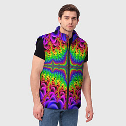 Мужской жилет Фрактальный узор психоделика, цвет: 3D-черный — фото 2