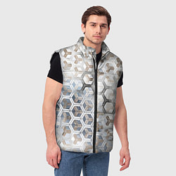 Мужской жилет Зеркальные соты с переливами света, цвет: 3D-черный — фото 2