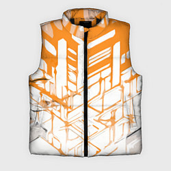 Мужской жилет Агрессивные оранжевые полосы на белом фоне