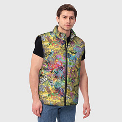 Мужской жилет Граффити на стене, цвет: 3D-черный — фото 2