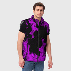 Мужской жилет Неоновый огонь текстура, цвет: 3D-светло-серый — фото 2