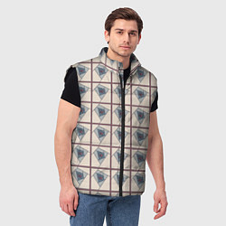 Мужской жилет Паттерн витраж графичная роза, цвет: 3D-черный — фото 2