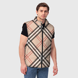 Мужской жилет Стильная клетка - шотландка, крупно, цвет: 3D-черный — фото 2