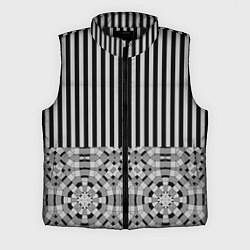 Мужской жилет Комбинированный с геометрическим и полосатым узоро