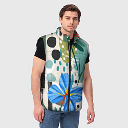 Мужской жилет Цветы горошек абстракция, цвет: 3D-черный — фото 2