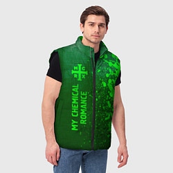 Мужской жилет My Chemical Romance - green gradient по-вертикали, цвет: 3D-черный — фото 2