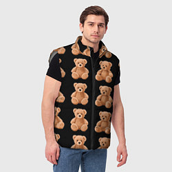 Мужской жилет Плюшевые мишки паттерн, цвет: 3D-светло-серый — фото 2