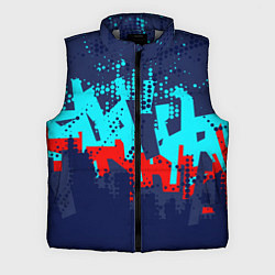 Мужской жилет Красно-синяя абстракция, цвет: 3D-светло-серый