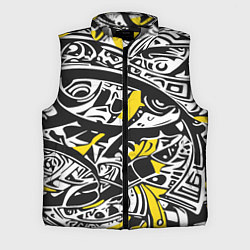 Мужской жилет Черно-желтый орнамент, цвет: 3D-светло-серый