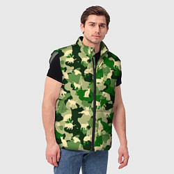 Мужской жилет Коты на цветном камуфляже, цвет: 3D-светло-серый — фото 2