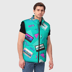Мужской жилет Бирюзовая кассета из 90-х, цвет: 3D-черный — фото 2