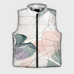 Мужской жилет Акварельные листья светлые