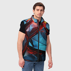 Мужской жилет Камни в красном освещении, цвет: 3D-черный — фото 2