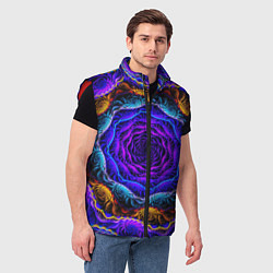 Мужской жилет Неоновая психоделика, цвет: 3D-красный — фото 2
