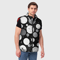 Мужской жилет Круги на темном фоне, цвет: 3D-красный — фото 2