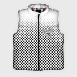 Мужской жилет Герб РФ клетка паттерн, цвет: 3D-красный