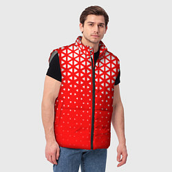 Мужской жилет Геометрический градиент - красно-белый, цвет: 3D-светло-серый — фото 2